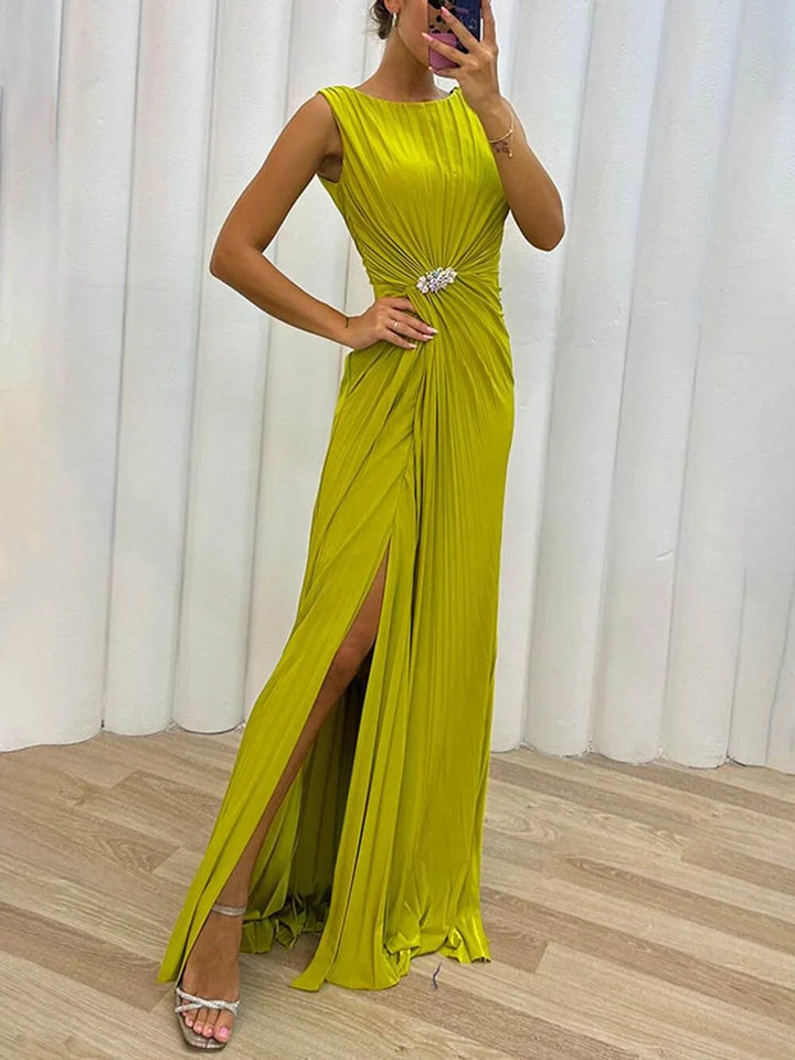 Davina - Maxi Sukienka Wieczorowa z Faldami