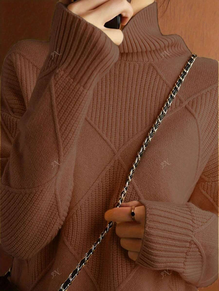 Katarzyna – Sweter dzianinowy w jednolitym kolorze