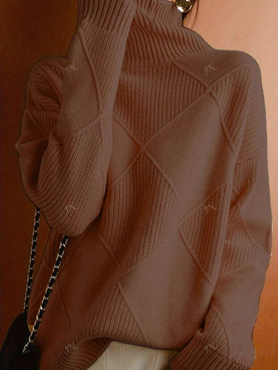 Katarzyna – Sweter dzianinowy w jednolitym kolorze