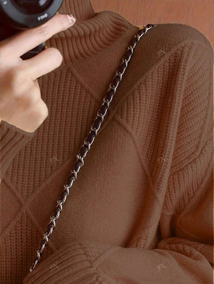 Katarzyna – Sweter dzianinowy w jednolitym kolorze
