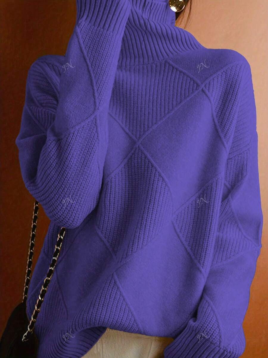 Katarzyna – Sweter dzianinowy w jednolitym kolorze