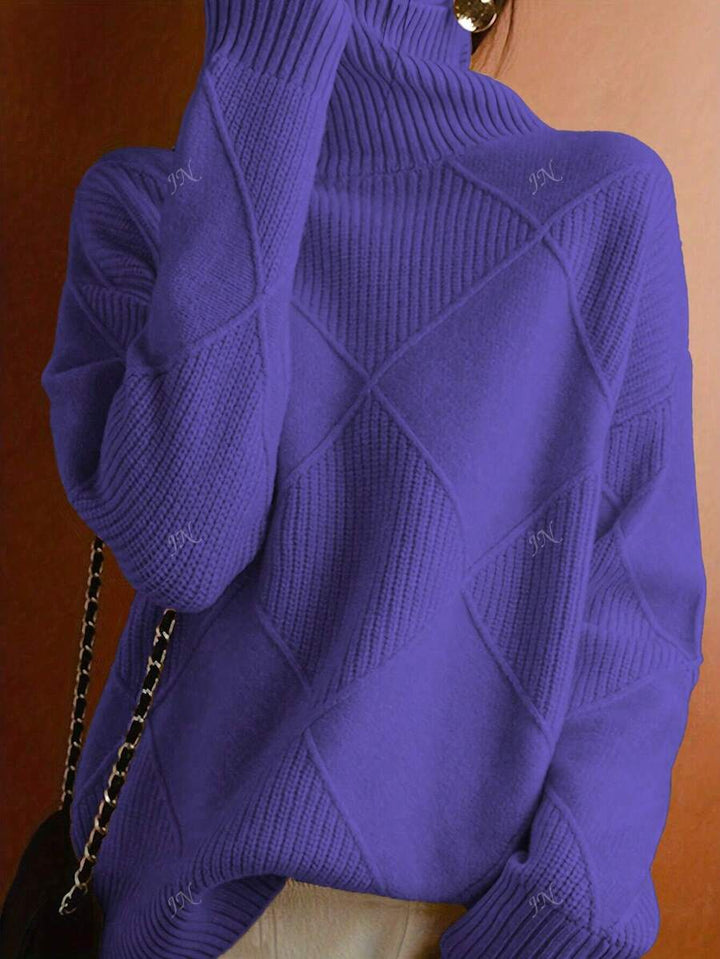 Katarzyna – Sweter dzianinowy w jednolitym kolorze