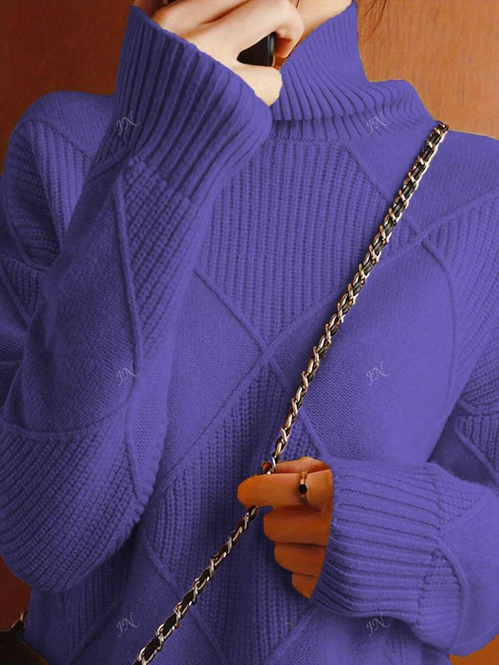 Katarzyna – Sweter dzianinowy w jednolitym kolorze