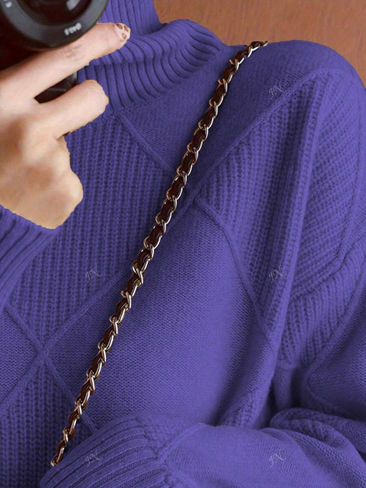 Katarzyna – Sweter dzianinowy w jednolitym kolorze