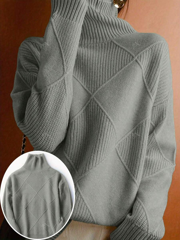 Katarzyna – Sweter dzianinowy w jednolitym kolorze