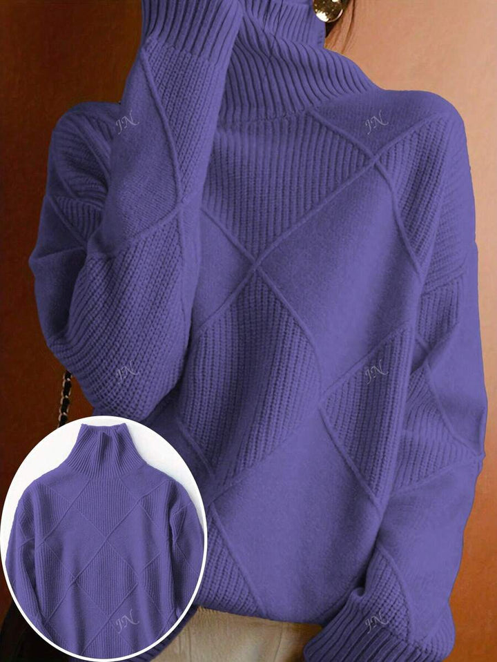 Katarzyna – Sweter dzianinowy w jednolitym kolorze