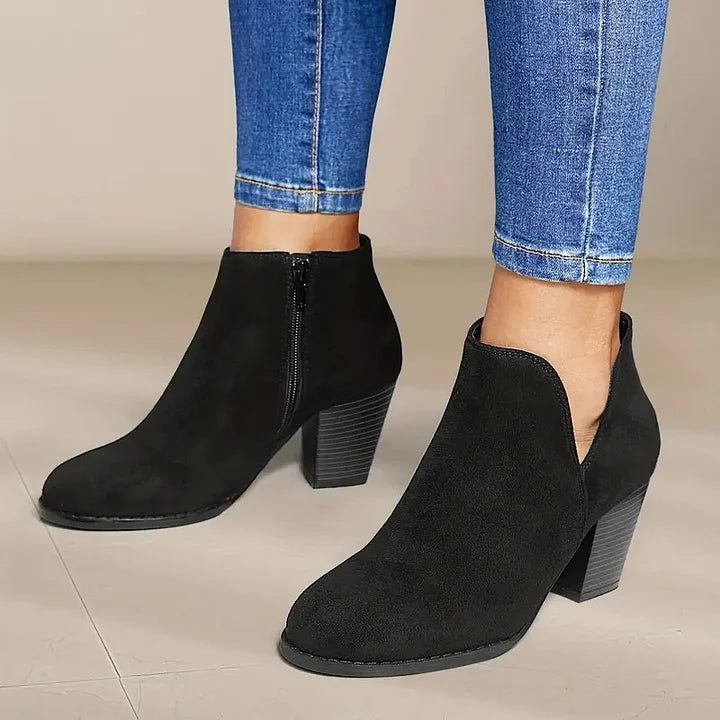 Corrie™|Botki Damskie z Grubym Obcasem