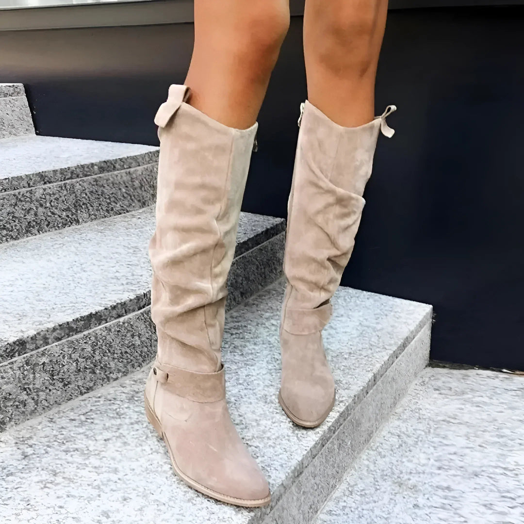 Saskia™|Skórzane Botki Wysokiej Jakości z Zamkiem
