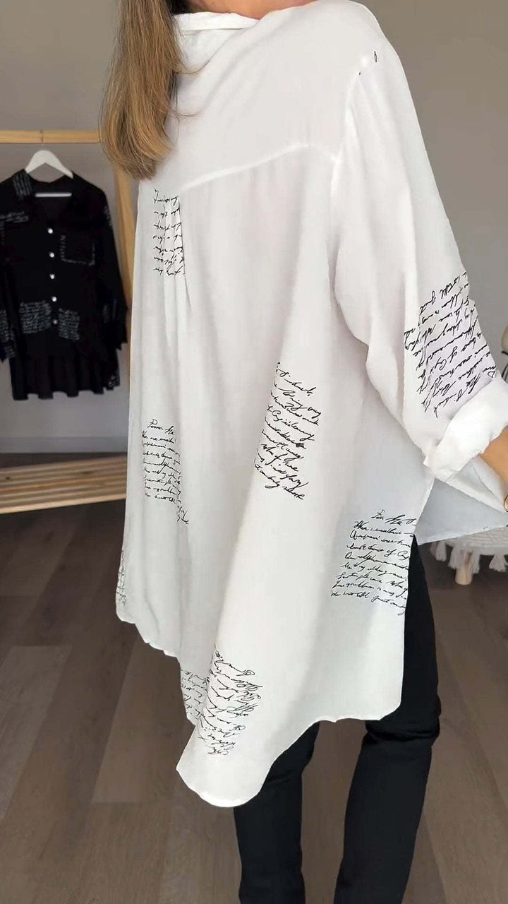 Stefana | Elegancka bawełniana bluzka damska z nadrukiem