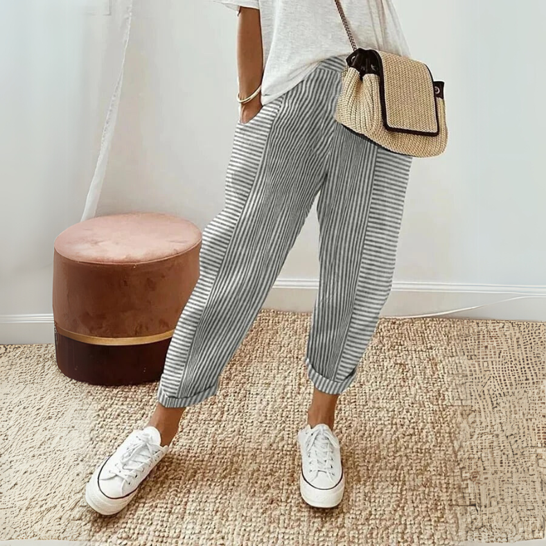 FLORIANE™ - Luźne Spodnie w Stylu Boho w Paski
