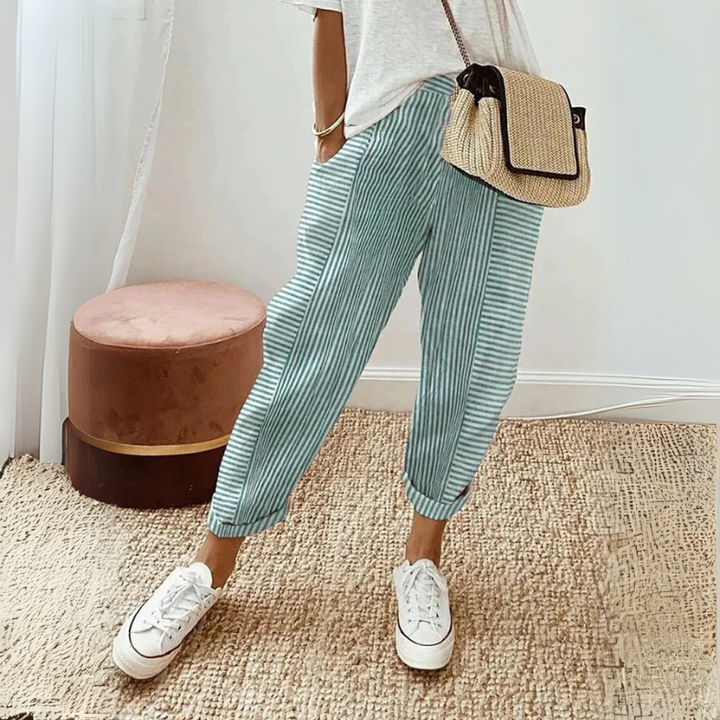 FLORIANE™ - Luźne Spodnie w Stylu Boho w Paski