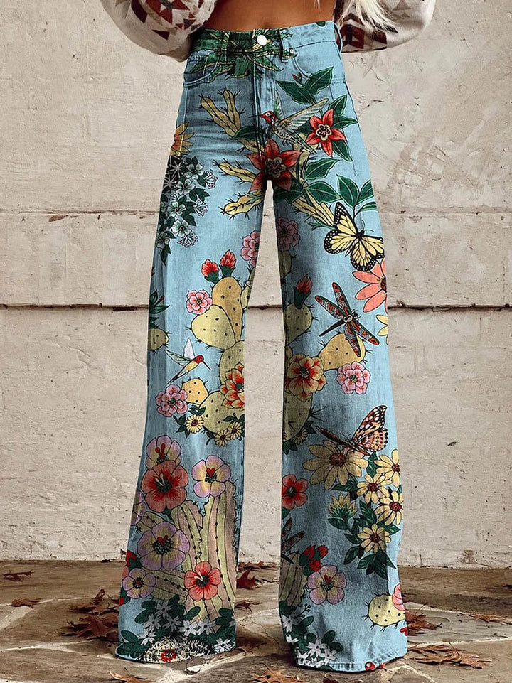 Karina | Stylowe spodnie w print kaktusów