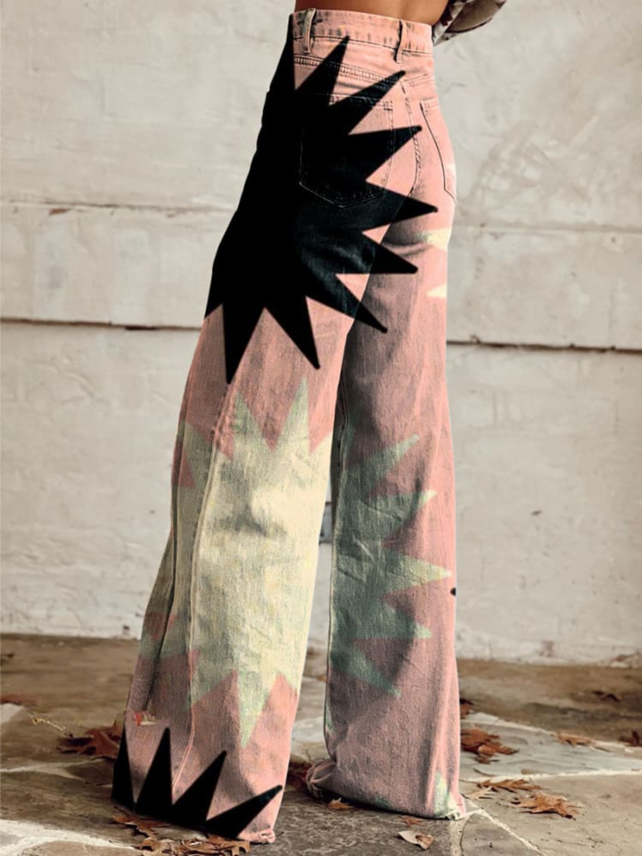 JEANNE™ - Geometriczne Spodnie Szerokie