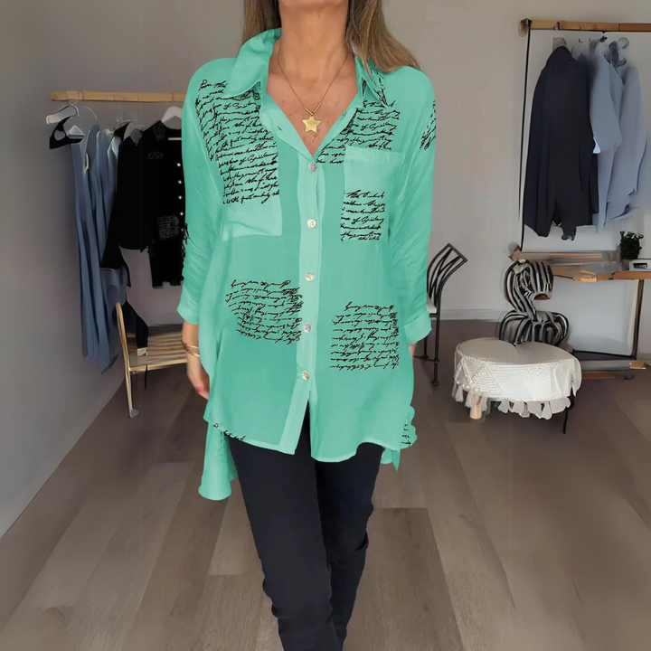 Stefana | Elegancka bawełniana bluzka damska z nadrukiem