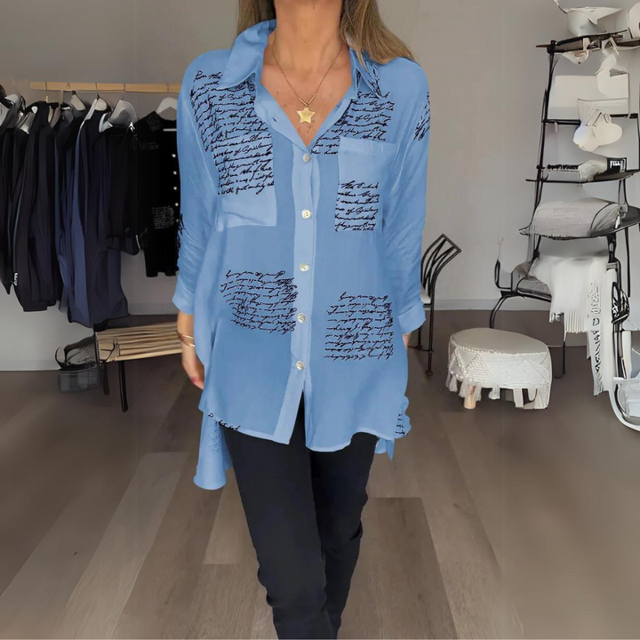 Stefana | Elegancka bawełniana bluzka damska z nadrukiem