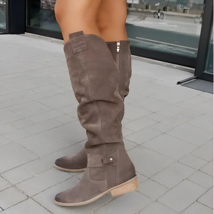 Saskia™|Skórzane Botki Wysokiej Jakości z Zamkiem