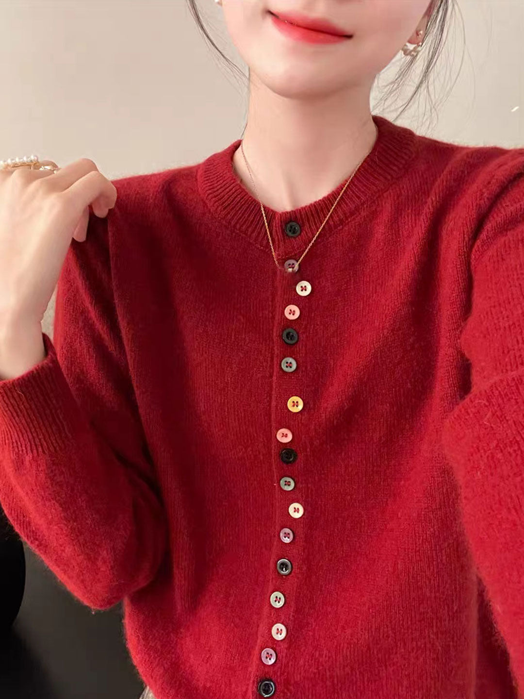 Aaliyah™ | Elegancki Kardigan Z Guzikami