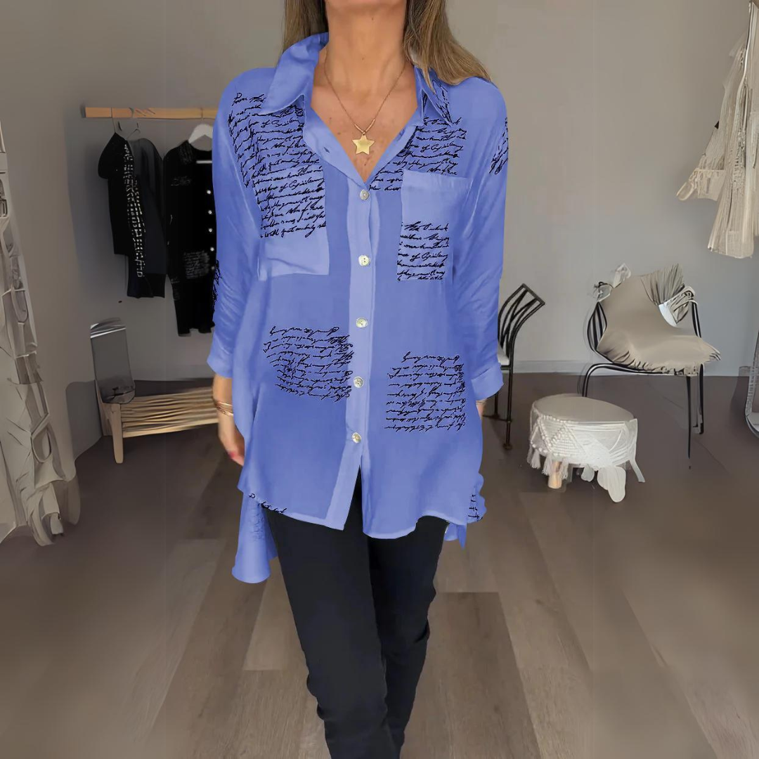 Stefana | Elegancka bawełniana bluzka damska z nadrukiem