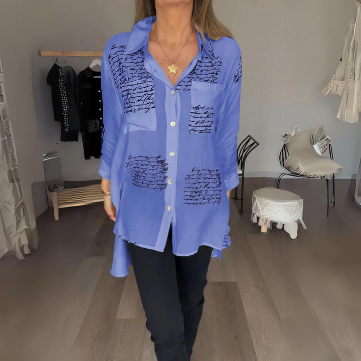 Stefana | Elegancka bawełniana bluzka damska z nadrukiem
