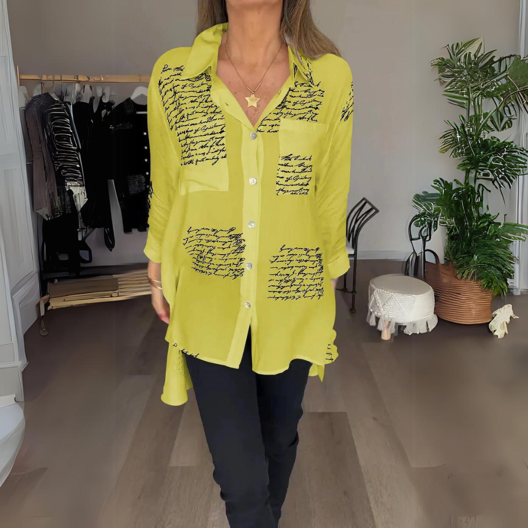 Stefana | Elegancka bawełniana bluzka damska z nadrukiem