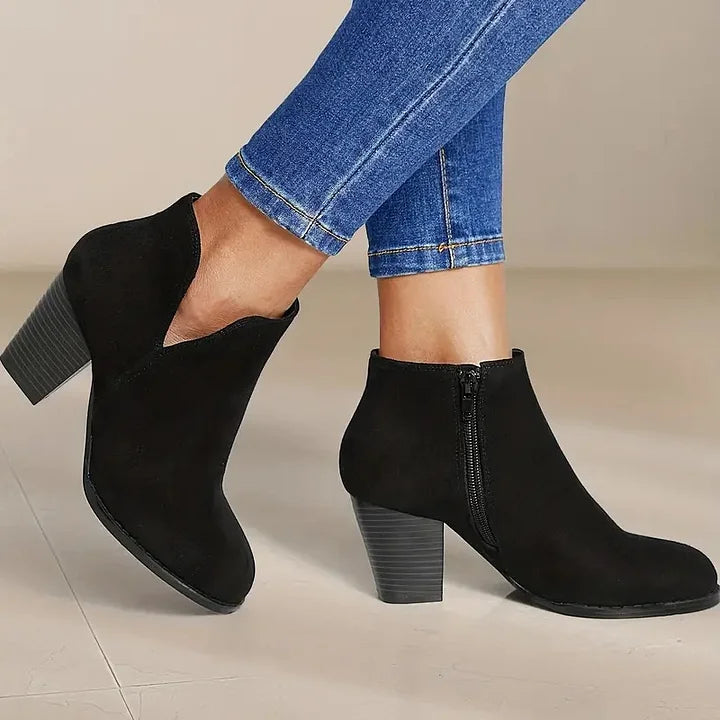Corrie™|Botki Damskie z Grubym Obcasem