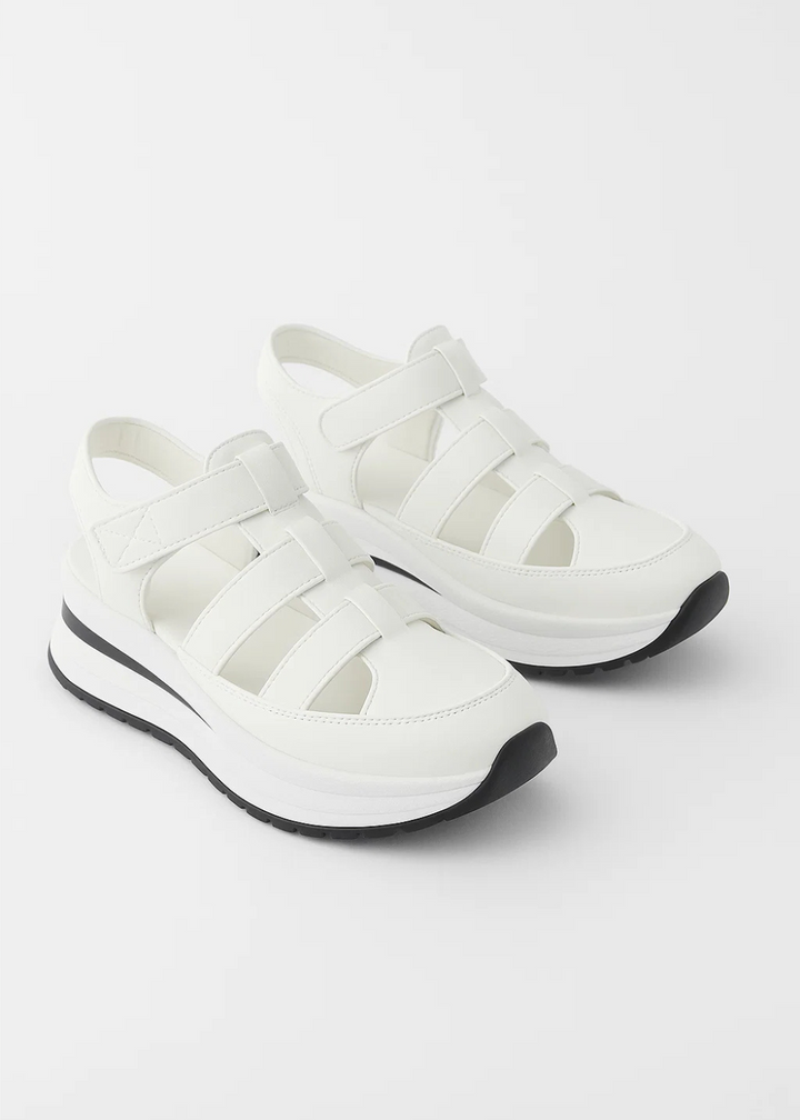 Cerise | Sneakersy na platformie z paskami