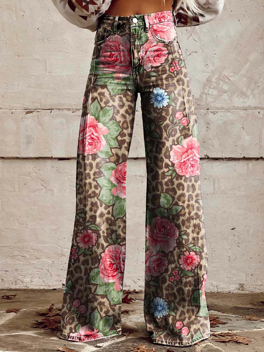 Amelia | Eleganckie spodnie w stylu vintage z wysokim stanem i szerokimi nogawkami
