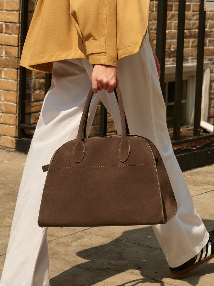 Vintage Tote Bag with Side Pocket and Handle