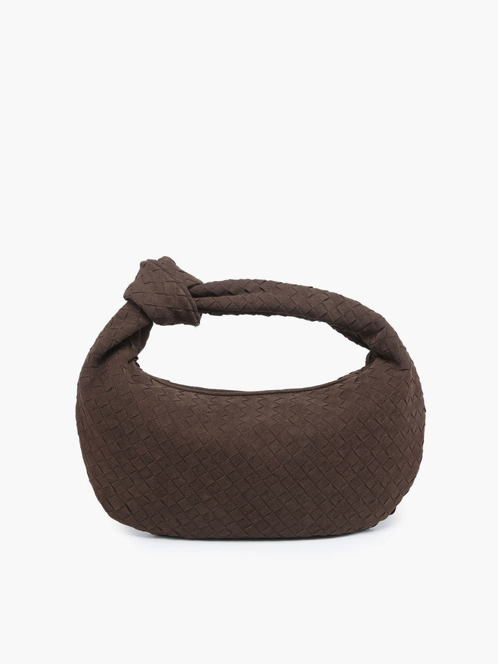 Zaokrąglona Woven Suede Torba z Węzłem