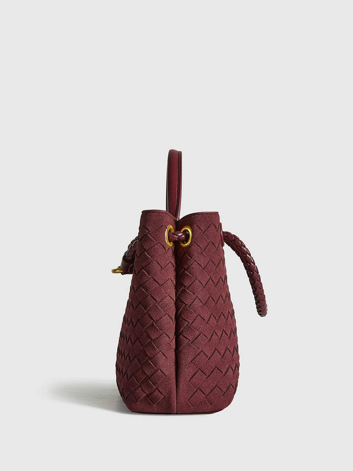 Woven Suede Handbag