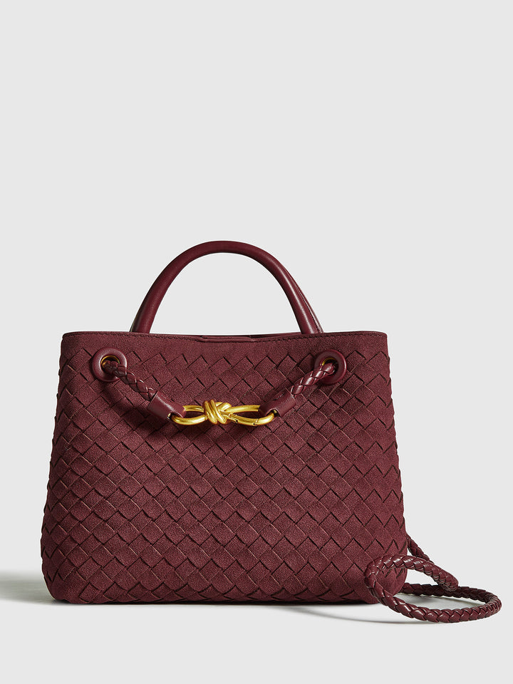 Woven Suede Handbag