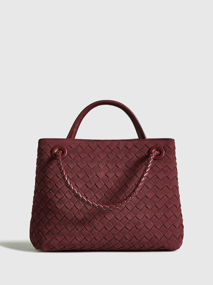 Woven Suede Handbag