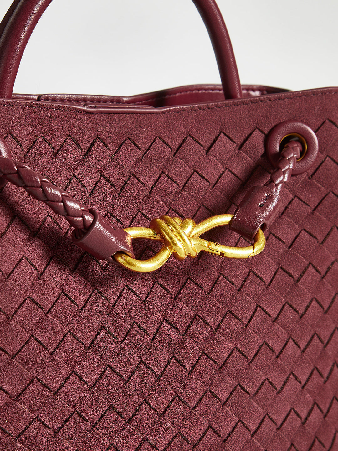 Woven Suede Handbag