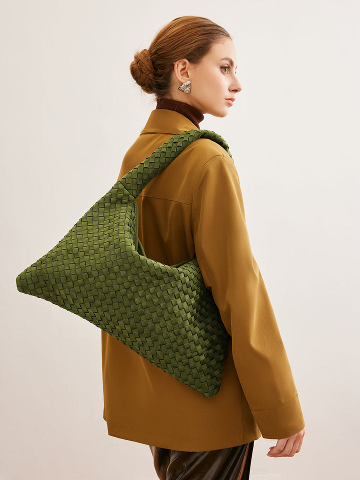 Duża Torba Woven z Zamszu o Wysokiej Pojemności
