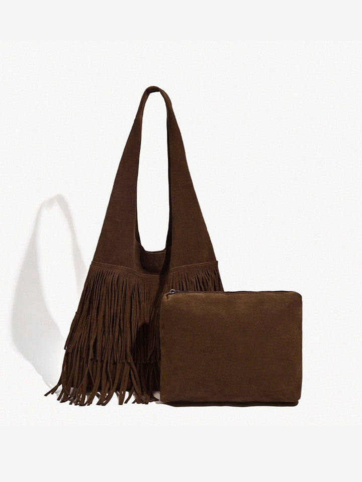 Boho Fringed Hobo Bag