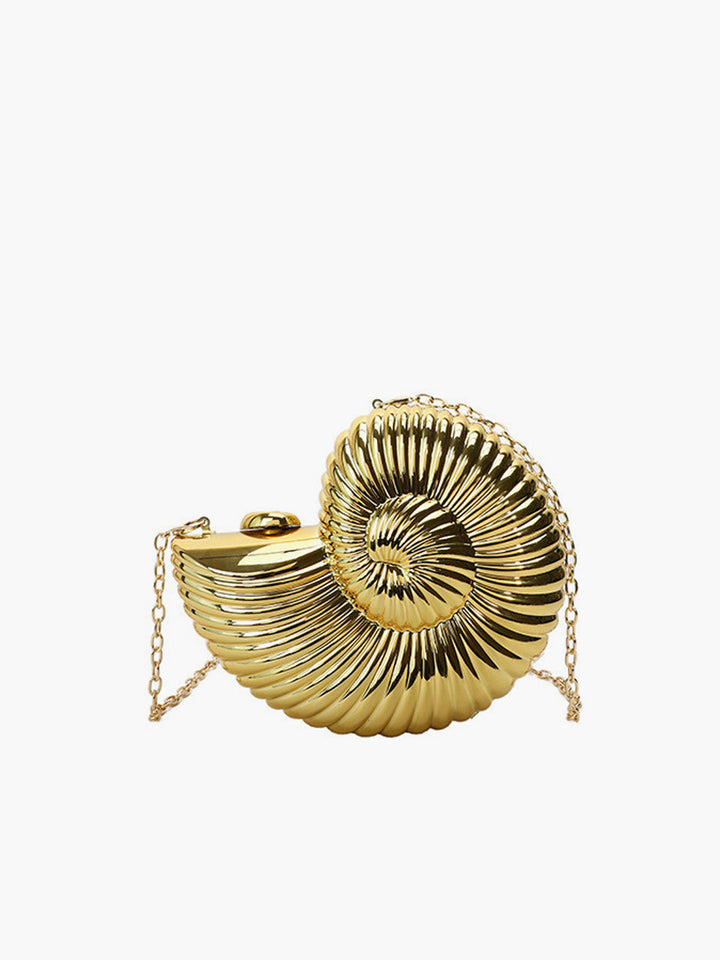 Złota Spiralna Torba w Kształcie Muszli