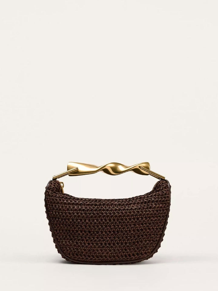 Torba Woven z Złotą Skręconą Rączką