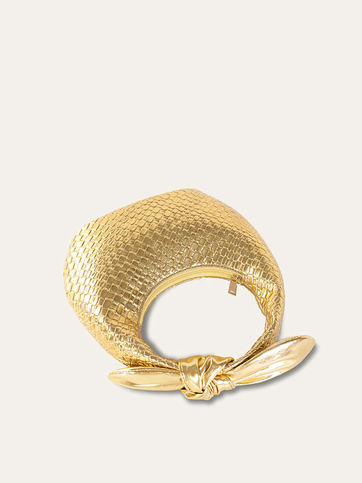 Złota Torba Woven Knot z Rączką