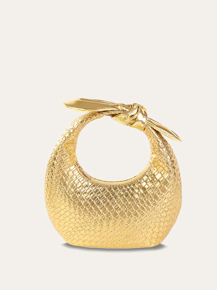 Złota Torba Woven Knot z Rączką