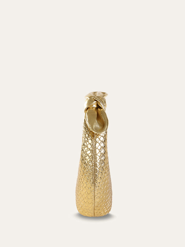 Złota Torba Woven Knot z Rączką