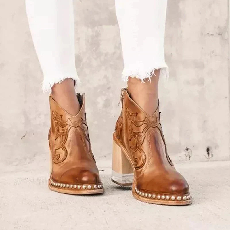 Samantha Norwich | Wyszywane skórzane buty