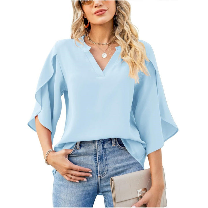 Alicja | Elegancka bluzka letnia z chiffonem i dekoltem w szpic