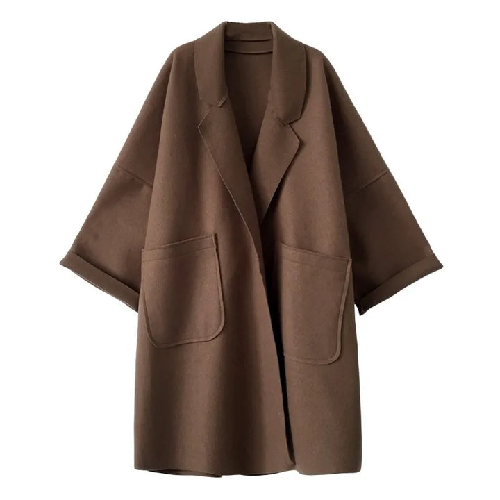 MAURA | Oversize'owy Płaszcz Trenchcoat z Wełny