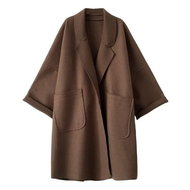 MAURA | Oversize'owy Płaszcz Trenchcoat z Wełny