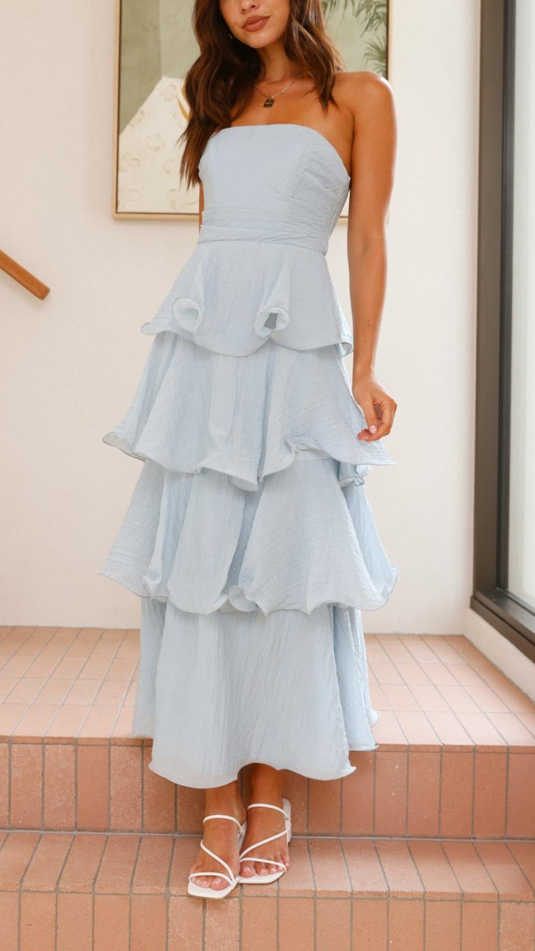 Kate - Maxikleid z falbanami