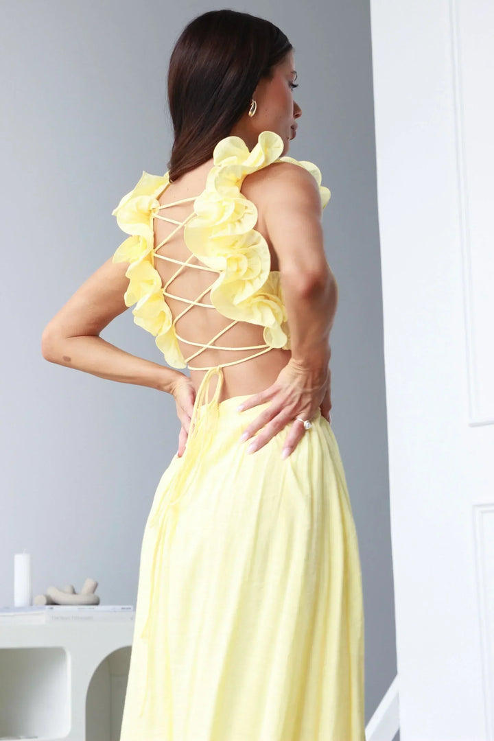 Vanessa - Elegancka sukienka maxi z odkrytymi plecami