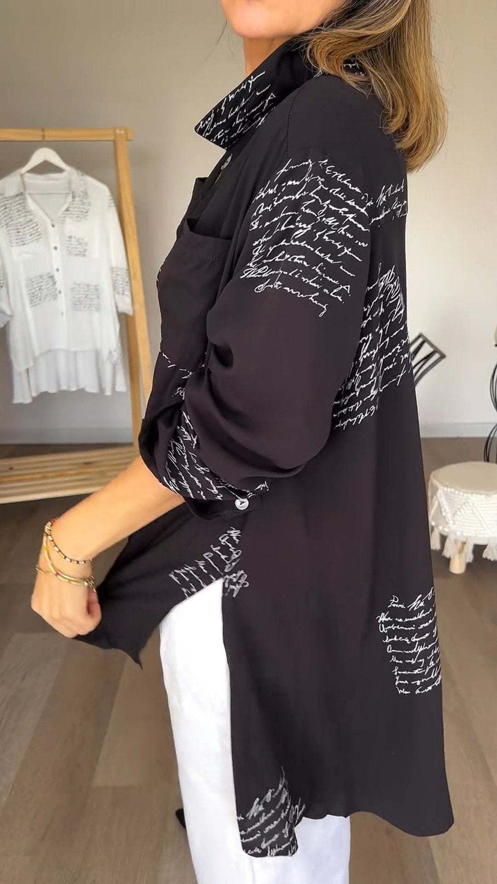 Stefana | Elegancka bawełniana bluzka damska z nadrukiem