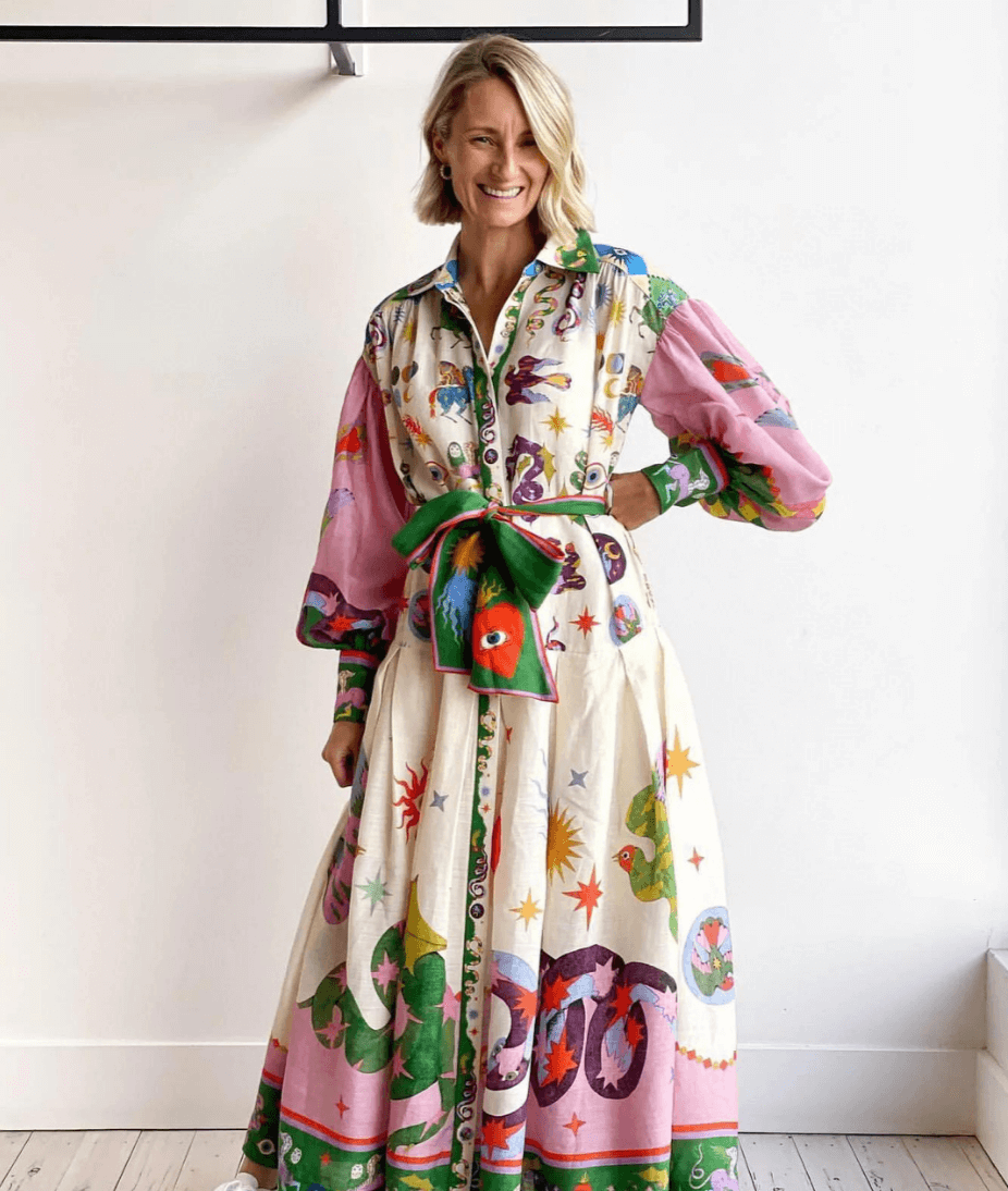 Dorthe - Elegancka włoska sukienka maxi.