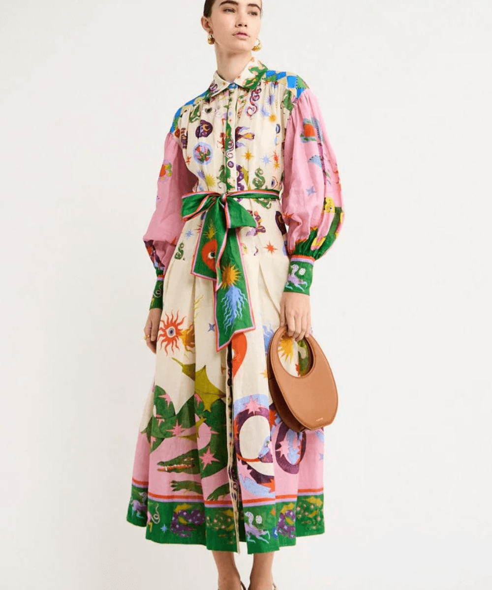 Dorthe - Elegancka włoska sukienka maxi.