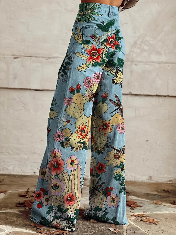 Karina | Stylowe spodnie w print kaktusów